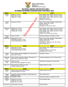 NSC Timetable